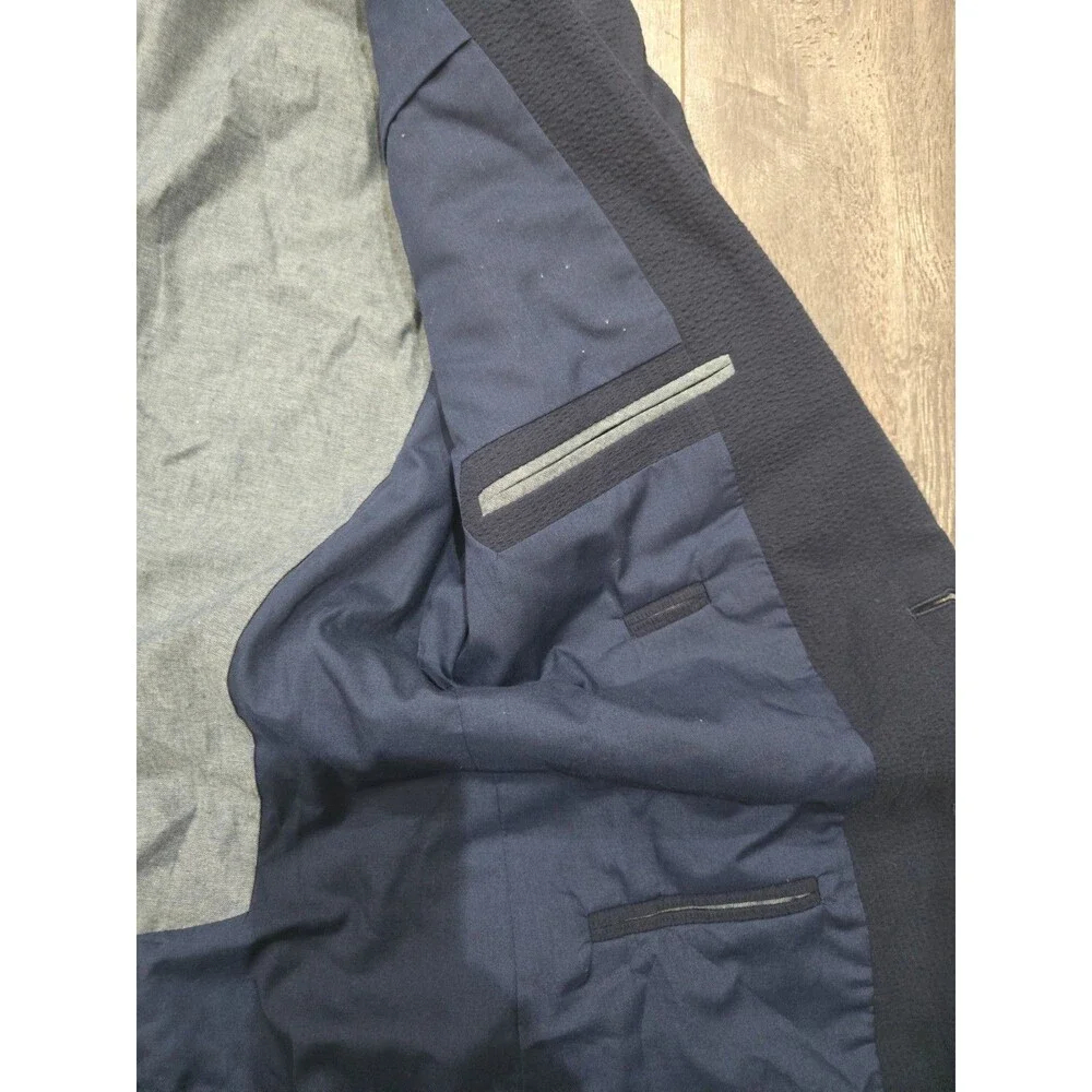 J.Crew Thompson Blazer Mens 40R Navy Textured Sport Coat 2 Button Preppy